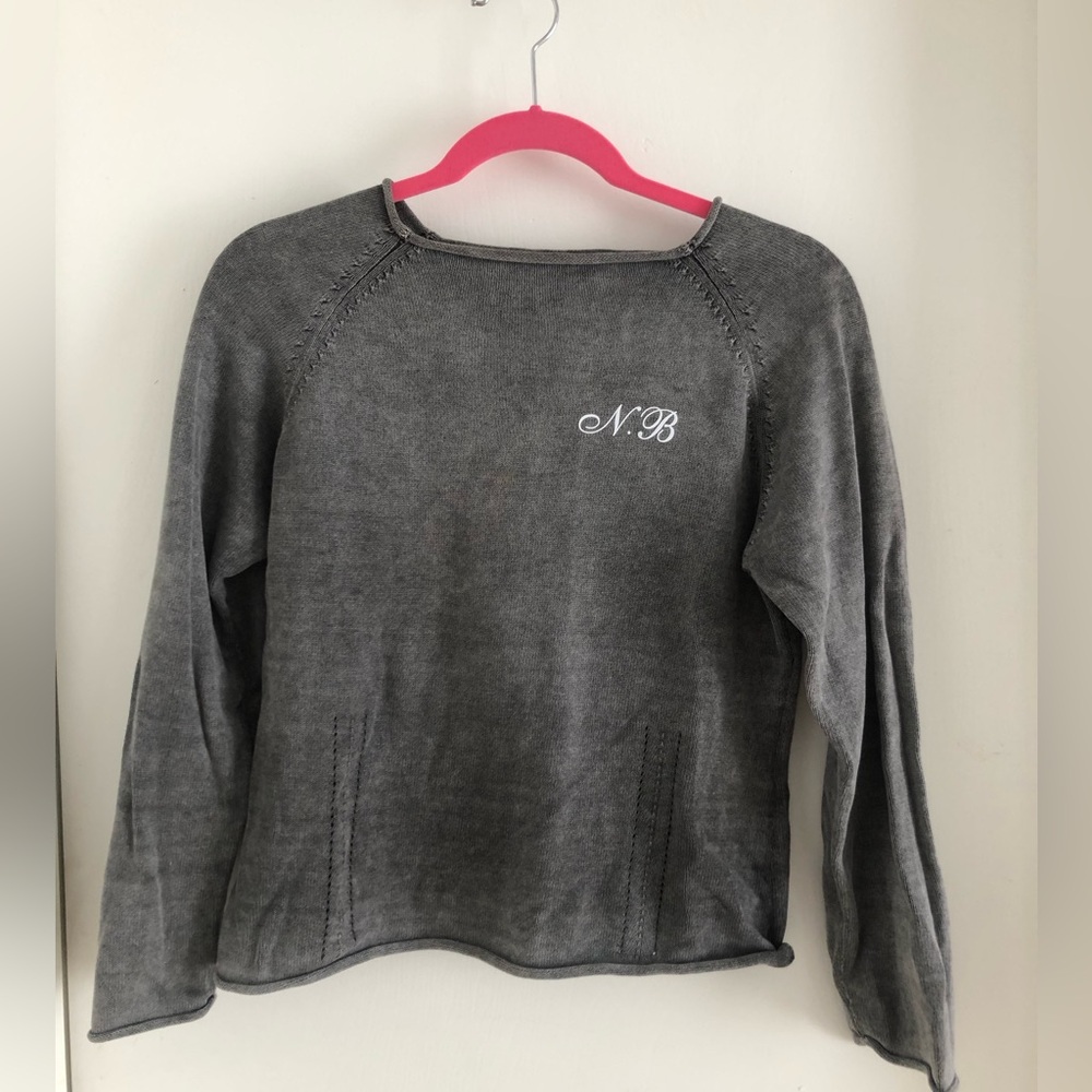 Nicola berti Italy gray knit sweater size small